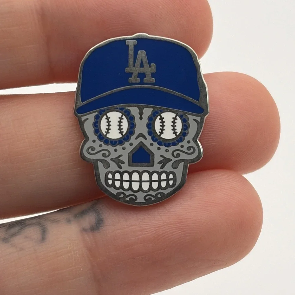 MLB Baseball Los Angeles Dodgers Sugar Skull Day Of The Dead Lapel Hat Pin